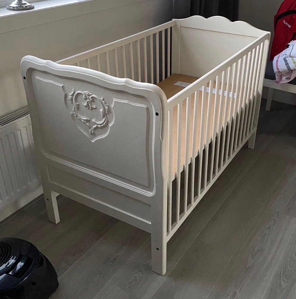 Brocant ledikant, Ophalen, Nieuw, Minder dan 140 cm, Matras
