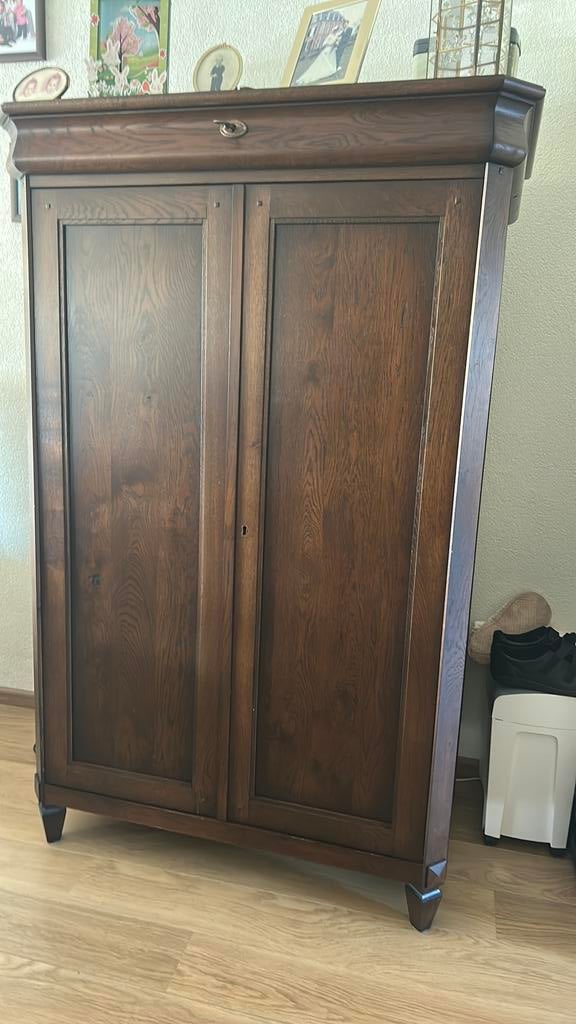 Donker eiken computer/tv kast, Huis en Inrichting, Kasten | Computermeubels, Ophalen, Gebruikt, 70 tot 120 cm, 120 tot 170 cm