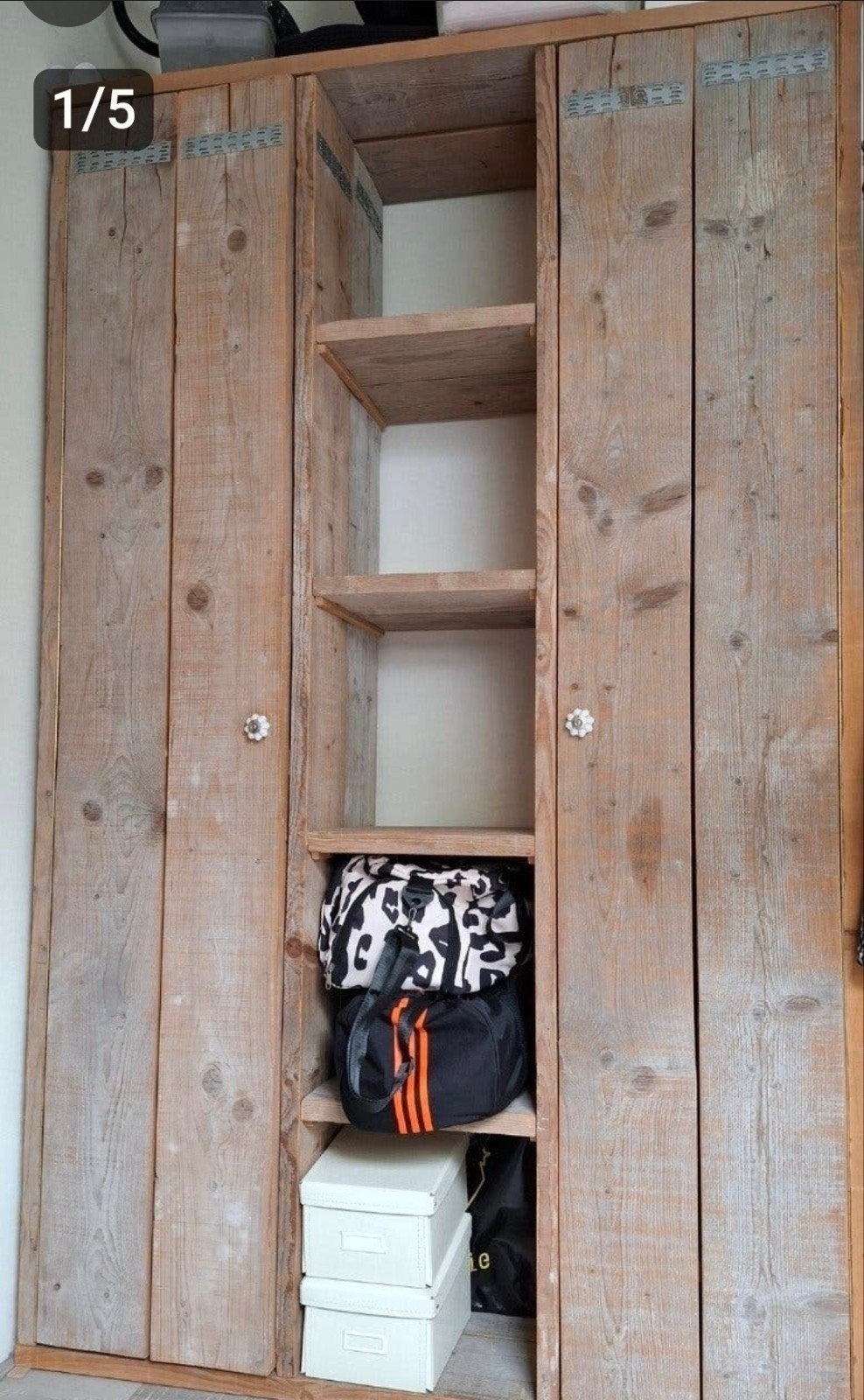 mooie steigerhouten kast,veel ruimte, Huis en Inrichting, Ophalen, Met plank(en), 100 tot 150 cm, 200 cm of meer