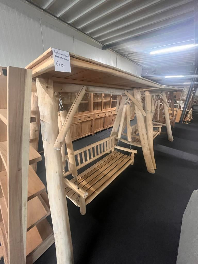 Decoratieve super mooie zomerse tuinbank, Ophalen of Verzenden, Nieuw, Hout, Schommelbank