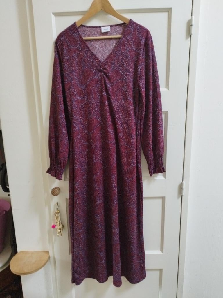 Lange jurk Saint Tropez, aubergine lila spikkeltje, Kleding | Dames, Jurken, Maat 38/40 (M), Overige kleuren, Ophalen of Verzenden