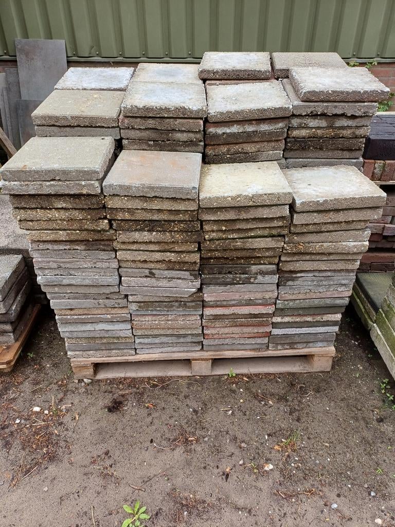 Partij betontegels 30x30 cm, ca. 300 stuks, Tuin en Terras, Ophalen, Gebruikt, 10 m² of meer, Beton