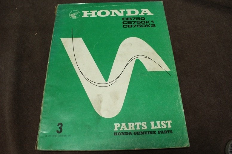 Honda CB750 K1 K2 1971 motorcycle parts list CB 750 SOHC, Motoren, Ophalen of Verzenden, Honda