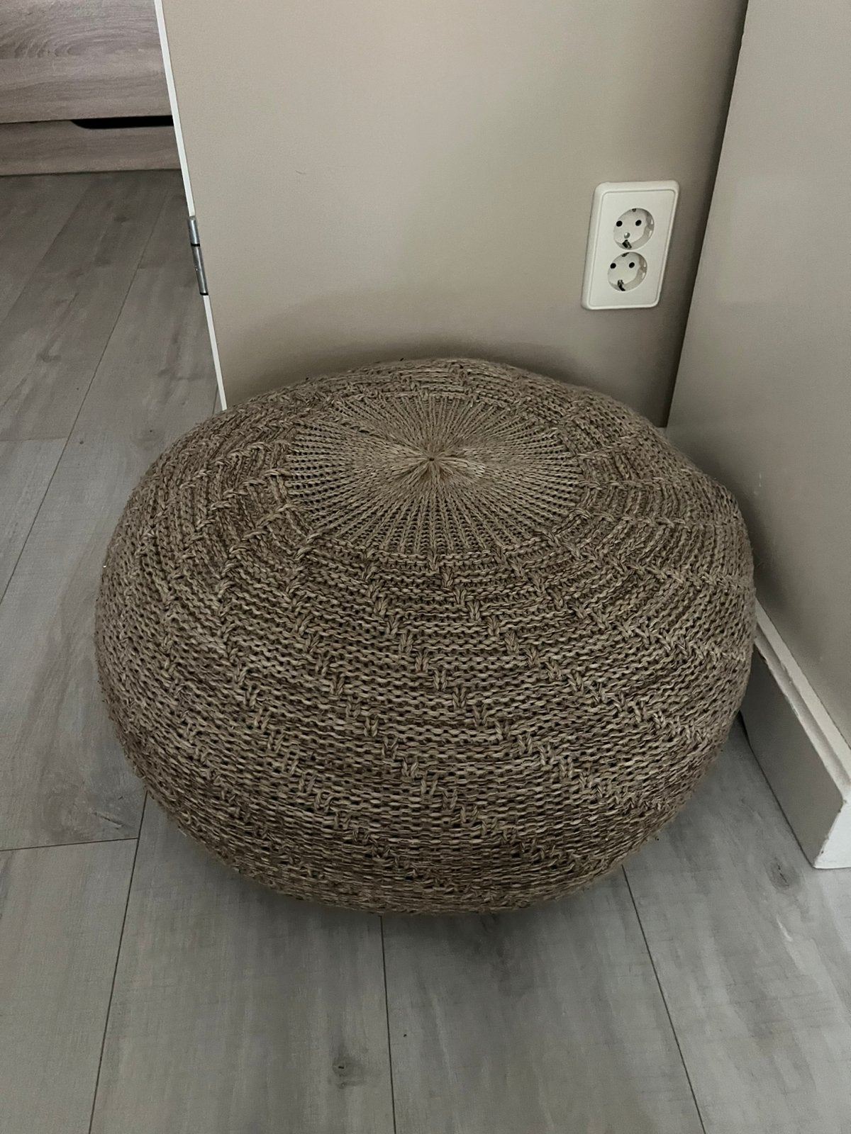 Sandared poef Ikea, Ophalen, Zo goed als nieuw, Rond, Minder dan 50 cm