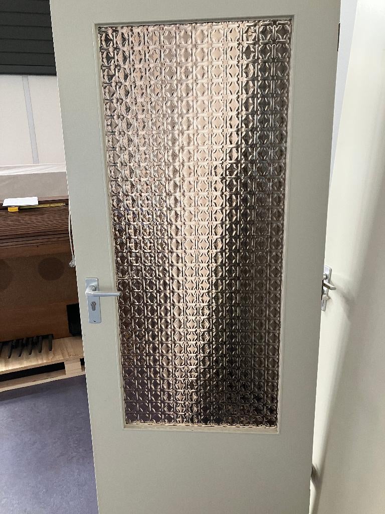 Binnendeur met glaspaneel, Doe-het-zelf en Verbouw, Ophalen, Gebruikt, 80 tot 100 cm, Binnendeur