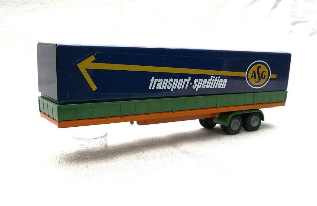 Tekno NL losse oplegger met ASG transport spedition huif., Hobby en Vrije tijd, Ophalen of Verzenden, Gebruikt, Bus of Vrachtwagen