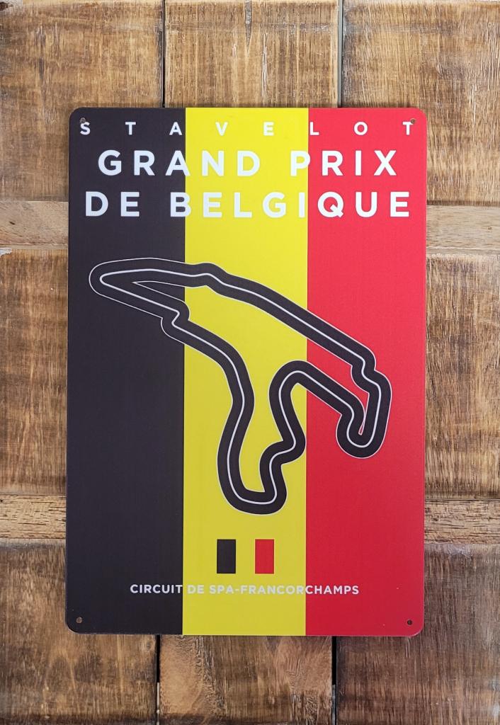 Formule 1 Belgie GP F1 Spa reclamebord van metaal wandbord, Ophalen of Verzenden, Nieuw, Formule 1