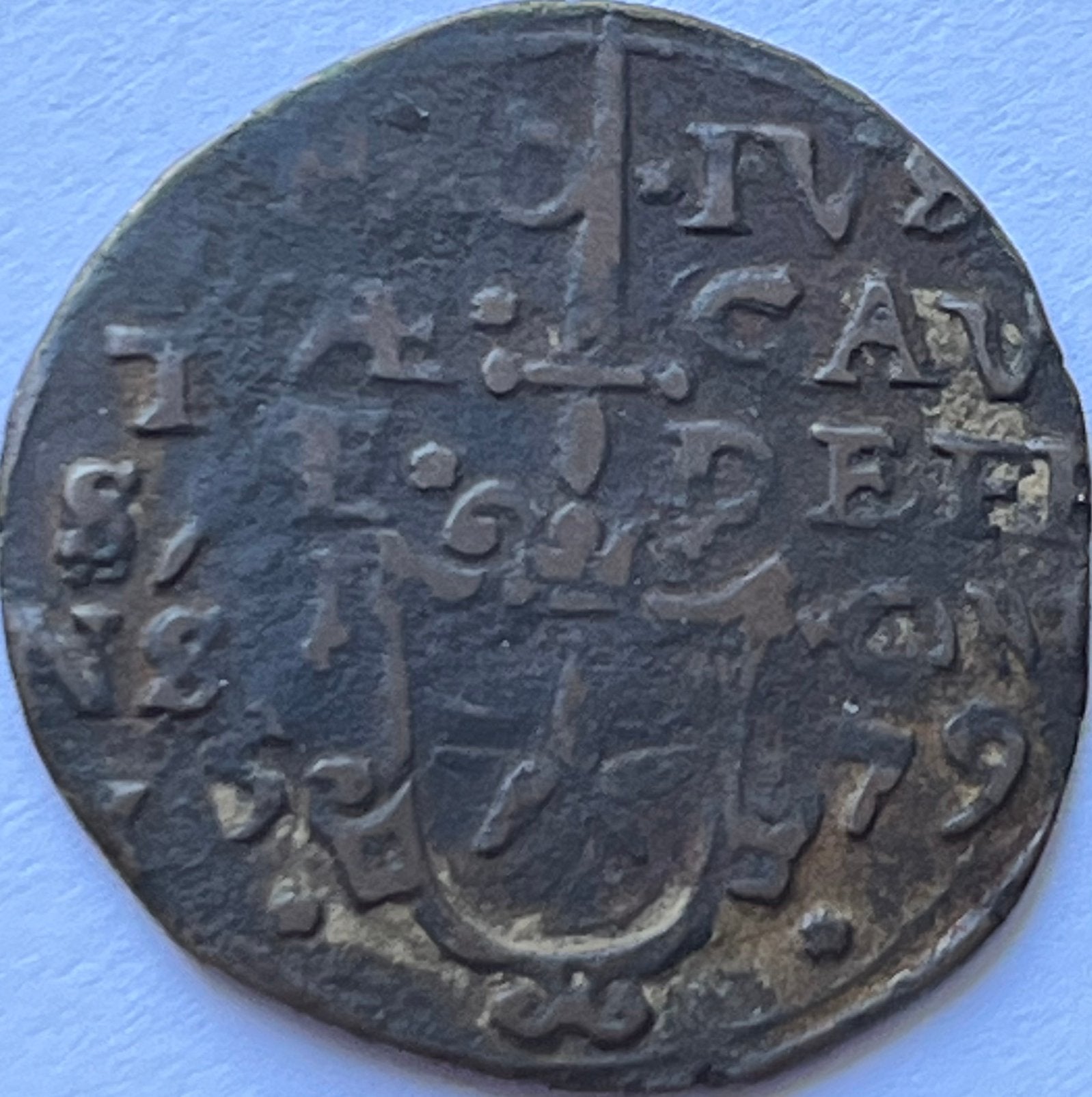 Belegering van Maastricht schaarse noodmunt een stuiver 1579, Postzegels en Munten, Munten | Nederland, Vóór koninkrijk, Zilver