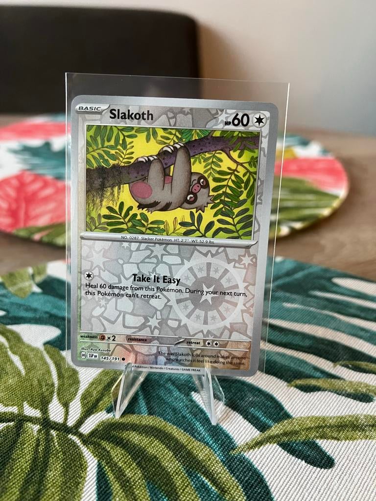Pokémon Kaart Slakoth 145/191 SSP EN - Reverse Holo, Hobby en Vrije tijd, Verzamelkaartspellen | Pokémon, Zo goed als nieuw, Losse kaart