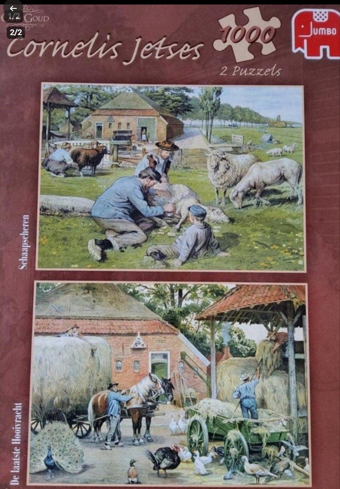 3 x Puzzels van Cornelis Jetses 1000 stukjes, Ophalen of Verzenden, 500 t/m 1500 stukjes, Zo goed als nieuw