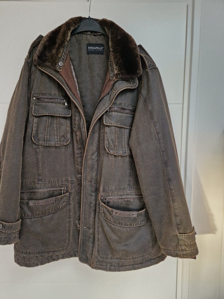 warme gevoerde winterjas van RINO&PELLE, maat 58, Kleding | Heren, RINO&PELLE, Bruin, Maat 56/58 (XL), Ophalen of Verzenden