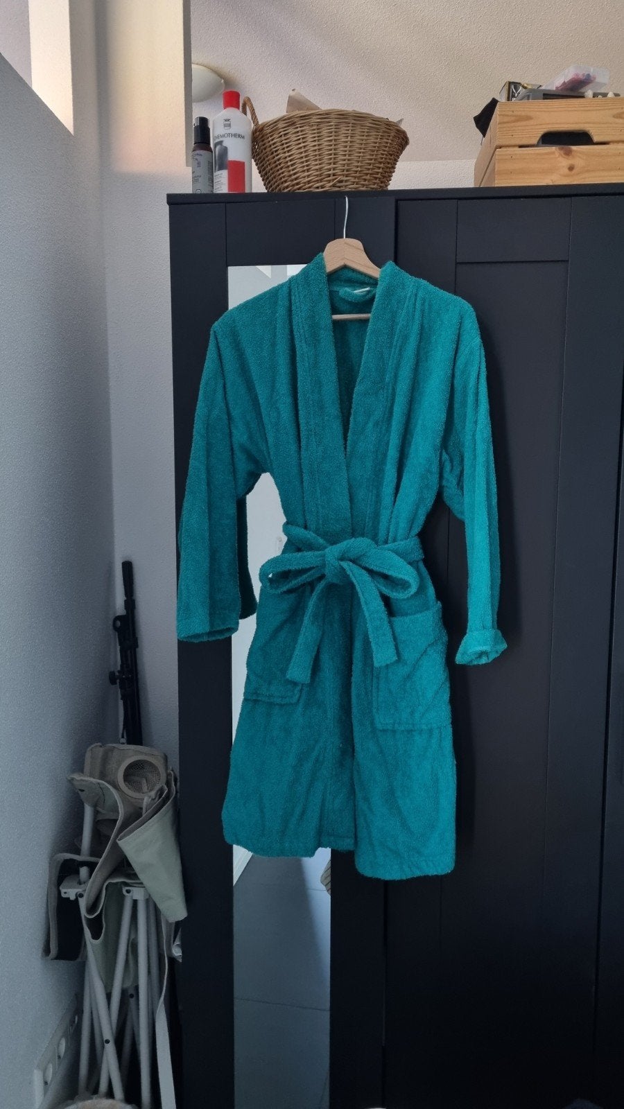 Turquoise badjas van My Home, maat S, My Home, Ophalen, Zo goed als nieuw