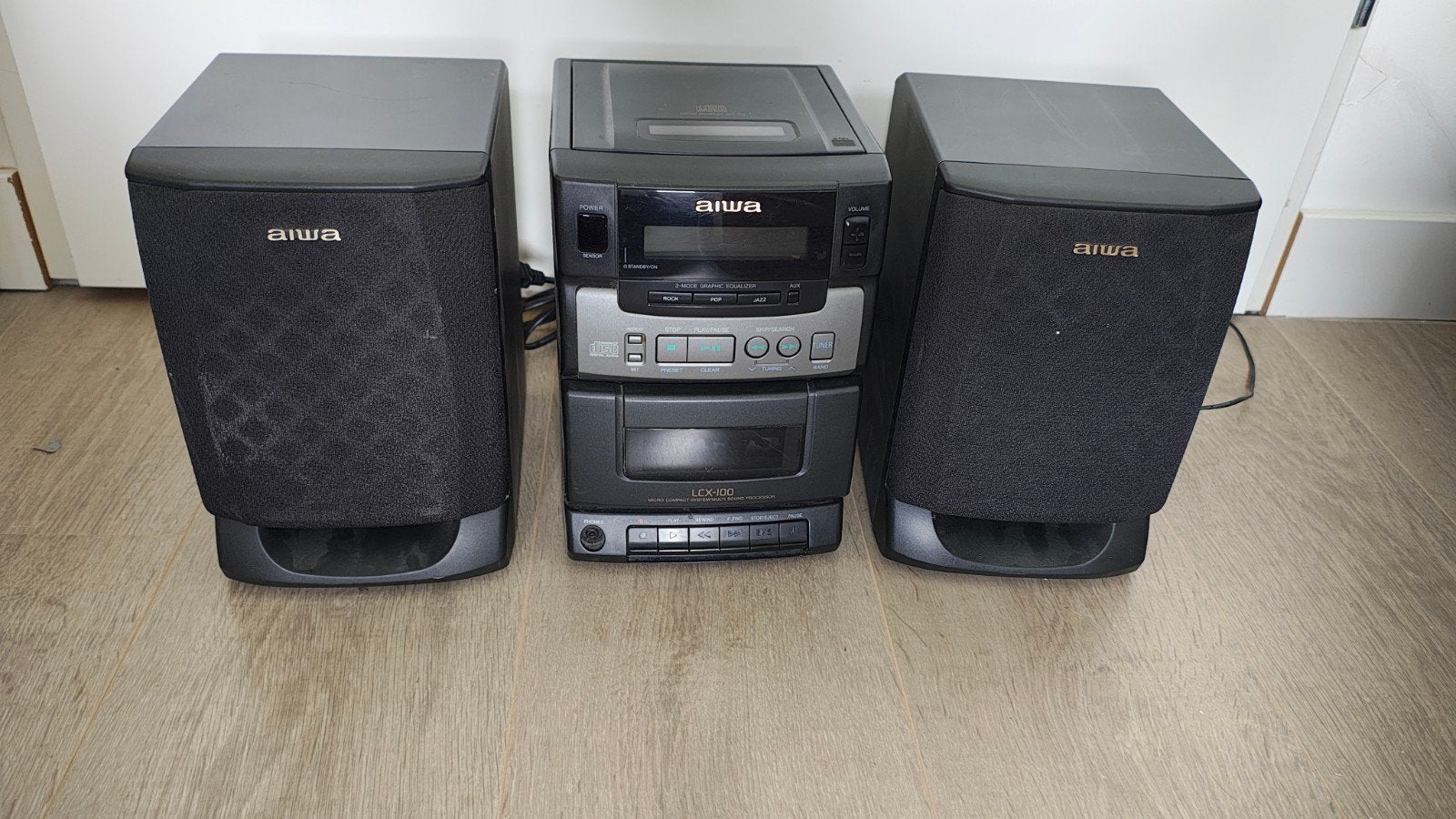 Aiwa LCX-100 compact stereo station met cassette en cd optie, Ophalen of Verzenden, Gebruikt, Audio
