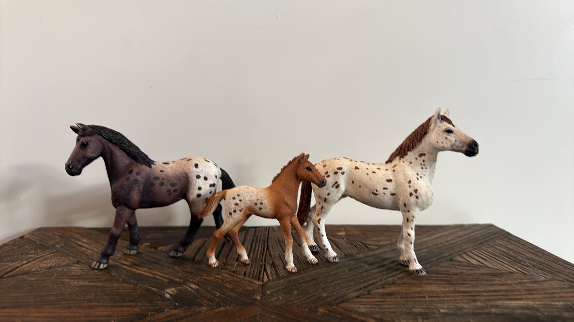 Schleich paarden set appaloosa, Ophalen of Verzenden, Zo goed als nieuw, Paard, Beeldje of Figuurtje