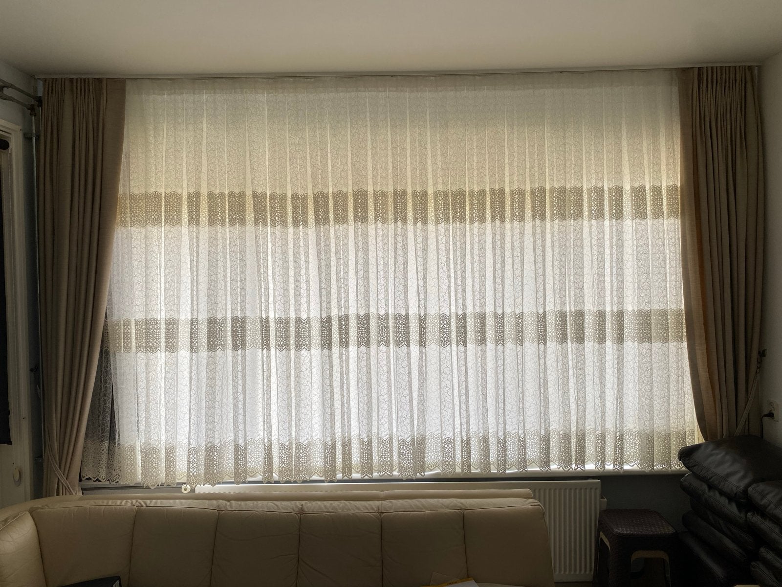 Witte zonwering en transparante gordijnen (Turkse stijl), Overige materialen, Wit, Ophalen of Verzenden, Gordijn