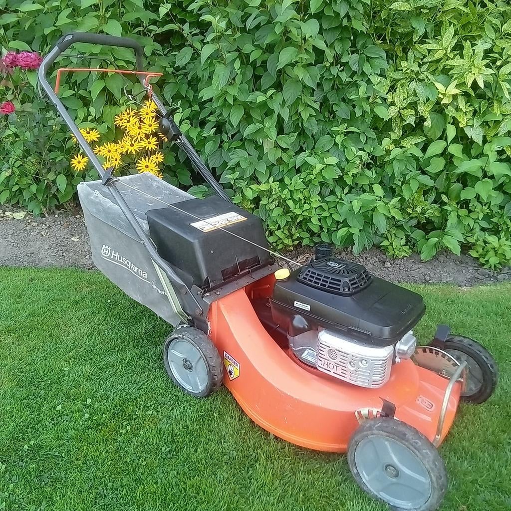 HUSQVARNA PRO GRASMAAIER ZELFRIJDEND BENZINE MAAIER, Tuin en Terras, Grasmaaiers, Ophalen, Cirkelmaaier, Gebruikt, Opvangbak