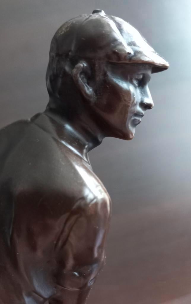 Antiek massief bronzen cricket-figuur uit frankrijk, Brons, Antiek en Kunst, Ophalen of Verzenden, Brons
