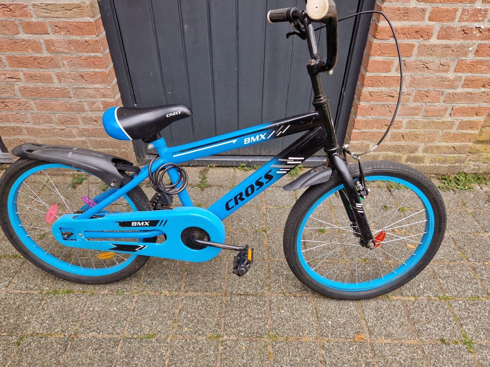 Cross BMX fiets 20 inch - Blauw/Zwart, Fietsen en Brommers, Fietsen | Crossfietsen en BMX, Terugtraprem, Staal, Cross, V-brakes