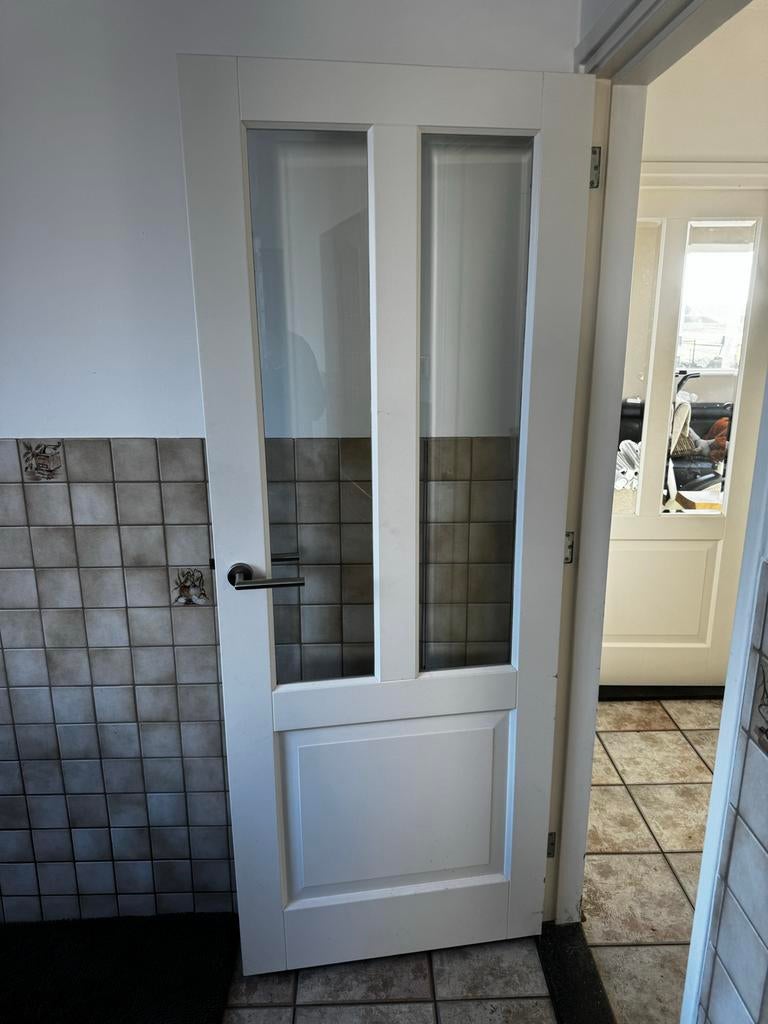 Houten deuren diverse maten, met/zonder glas, incl. behang, Doe-het-zelf en Verbouw, Deuren en Horren, Ophalen, Gebruikt, 80 tot 100 cm