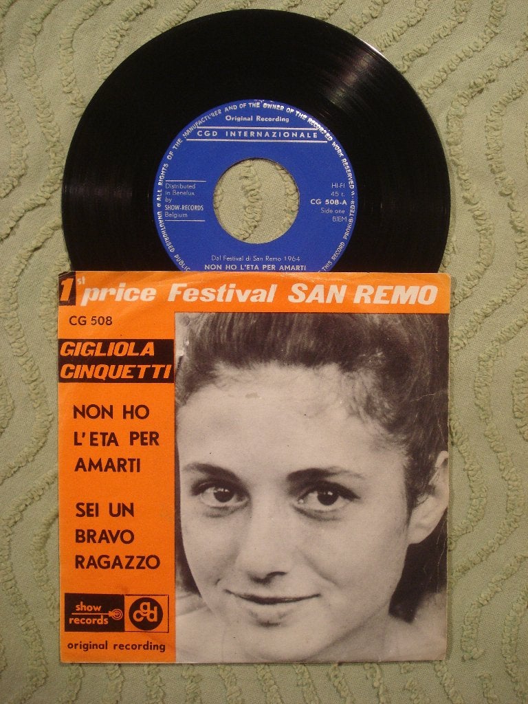 Gigliola Cinquetti 7" Vinyl Single: Non ho l’eta per amarti, Ophalen of Verzenden, Gebruikt, Pop