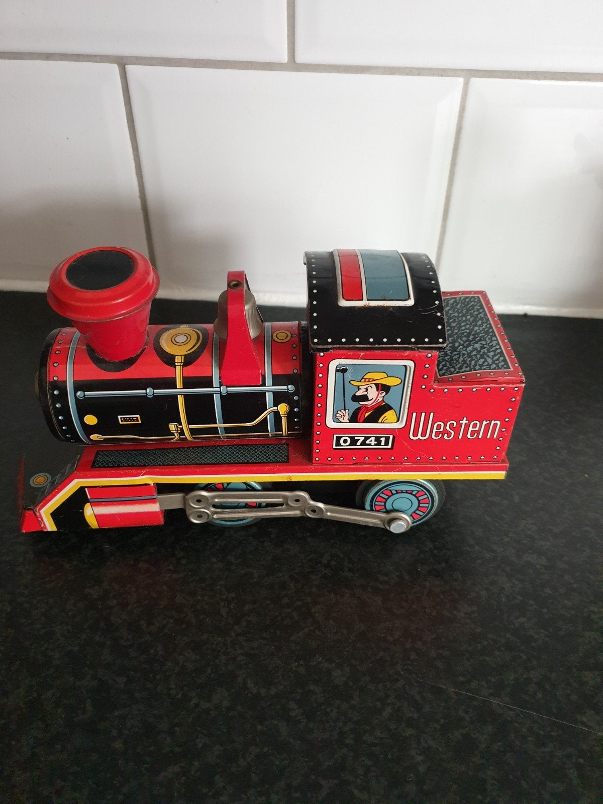 Vintage Western Locomotief Blikken Speelgoed Trein, Ophalen of Verzenden