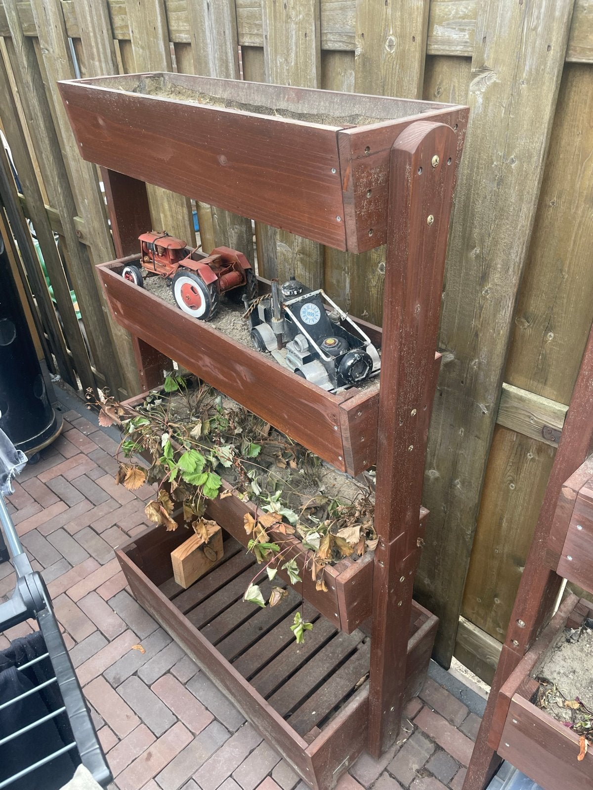 Houten bloembak / groene bak met 3 niveaus, Ophalen, Gebruikt, Balkon, 60 tot 100 cm