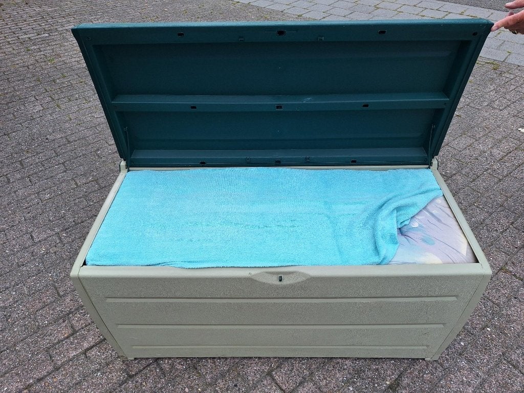 Opberg kist stoelkussens, Tuin en Terras, Ophalen, Gebruikt