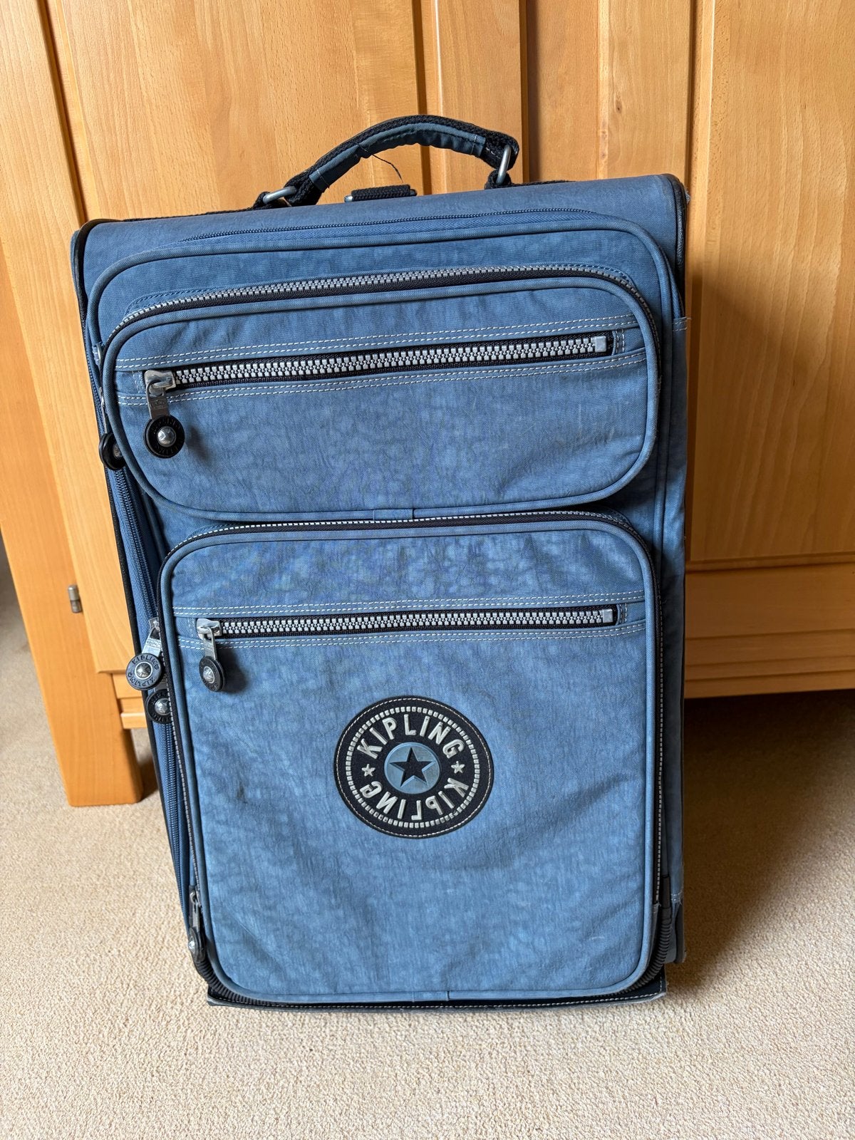 Kipling trolley/koffer - Wieltjes defect, 40 tot 60 cm, Gebruikt, 20 tot 30 cm, Blauw