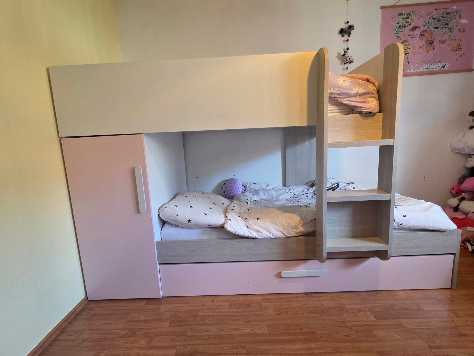 Stevig Stapelbed voor 3 Personen met Kast en Opslag, Ophalen, Gebruikt, Stapelbed