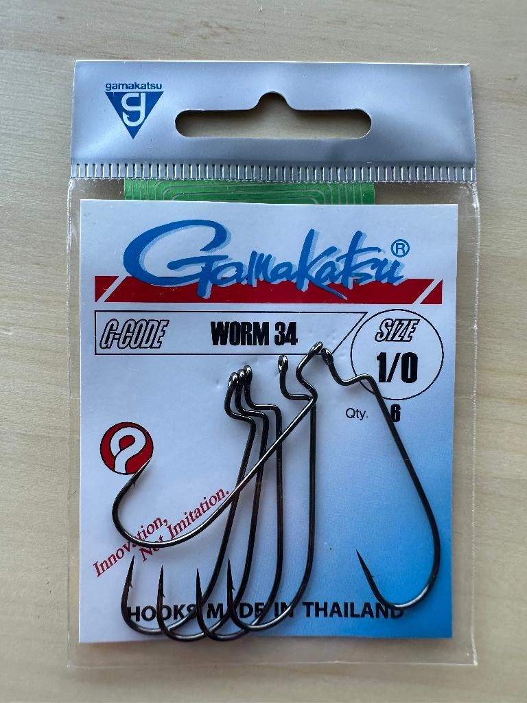 Nieuwe Gamakatsu Worm 34 haken 1/0.             (53), Ophalen of Verzenden, Nieuw, Haak