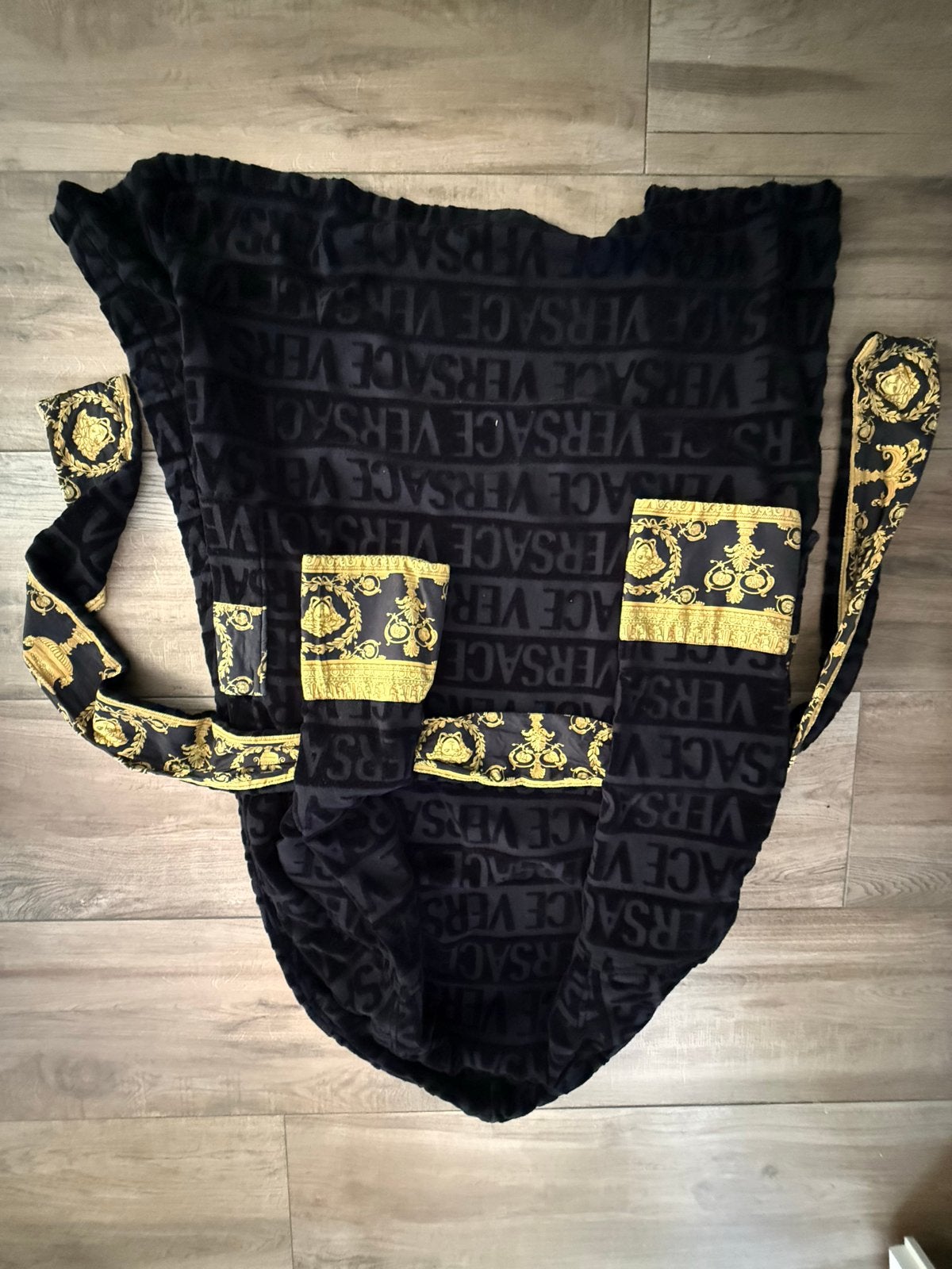 Versace badjas maat M, Ophalen of Verzenden, Zo goed als nieuw, Zwart, Overige typen