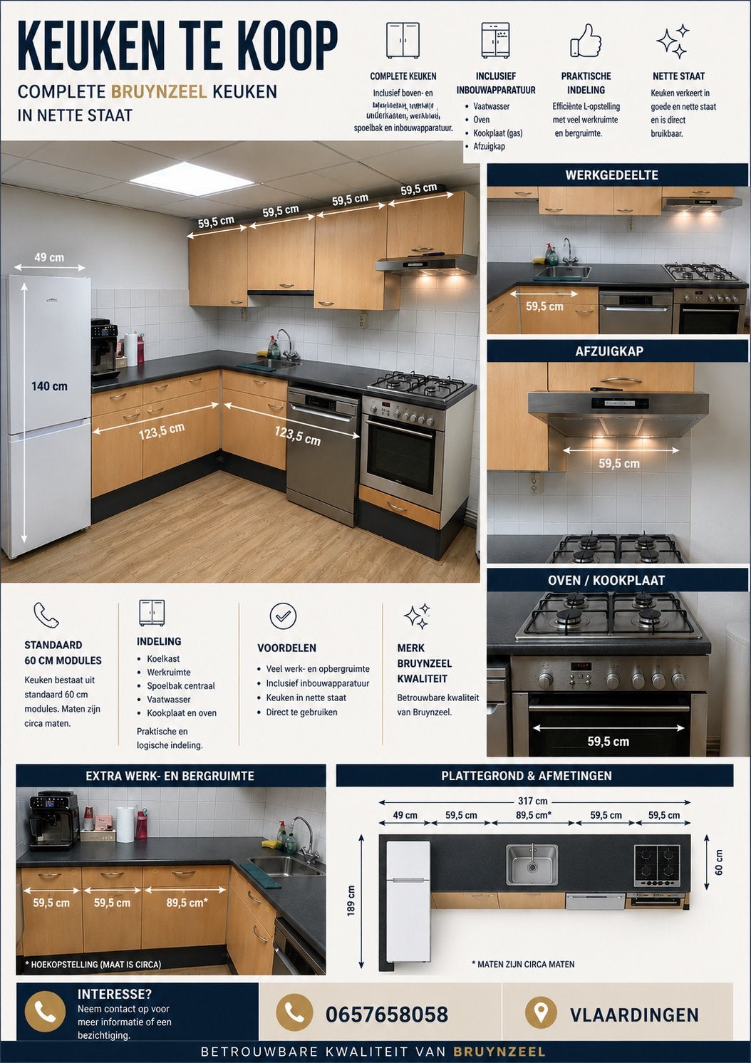 Bruynzeel Keuken Compleet! Inclusief apparatuur ( Demonteren, Ophalen, Gebruikt, Hoekkeuken