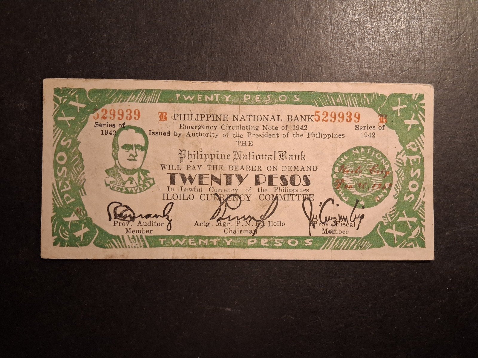 20 pesos philippines-Iloilo 1942, Ophalen of Verzenden, Zuidoost-Azië, Los biljet