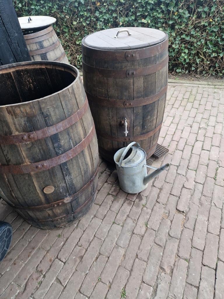 Regenton/dompelbad hardhout wijnvat, 150 liter of meer, Ophalen, Gebruikt, Hout
