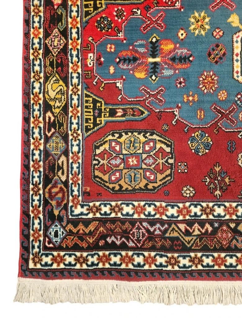Vintage oosters Kazak vloerkleed medallion Karaman 185x290cm, Gebruikt, Perzisch, Vintage, Oosters, 150 tot 200 cm, Niet van toepassing