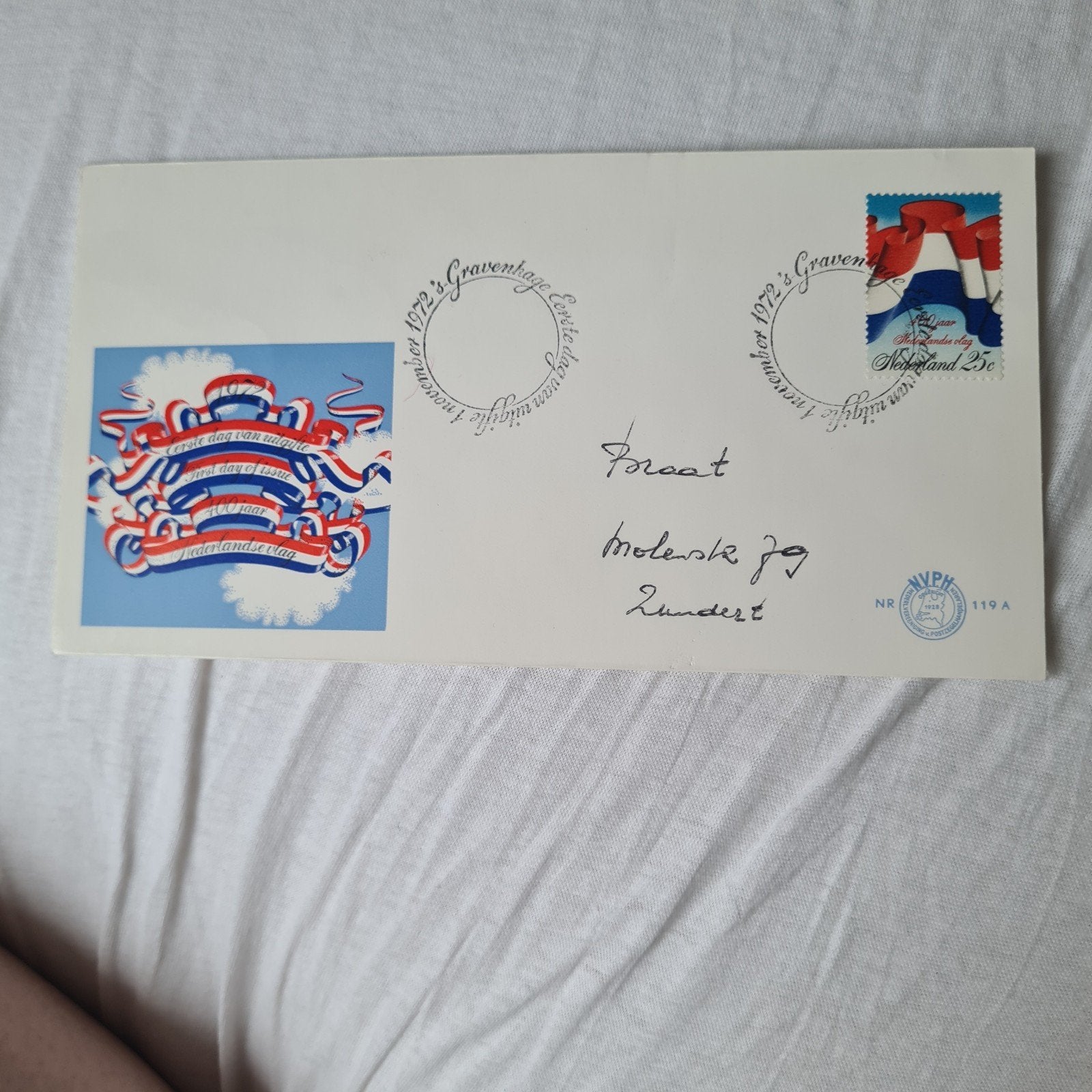Eerste dag uitgave 490 jaar Nederlandse vlag, Ophalen, Beschreven, Nederland