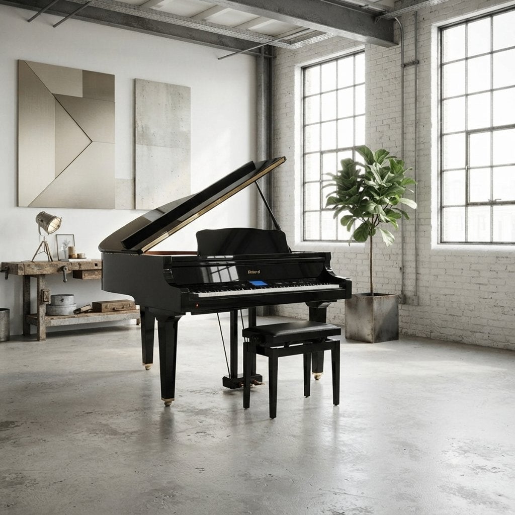 Roland KR-1077 Intelligent Grand Piano + bankje ca. 2003, Muziek en Instrumenten, Piano's, Ophalen, Gebruikt, Ronand, Zwart