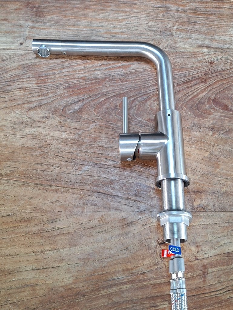 Reginox Palm hoge RVS keuken-kraan eenhendel keukenmengkraan, Ophalen of Verzenden, Zo goed als nieuw, Rvs, Kraan