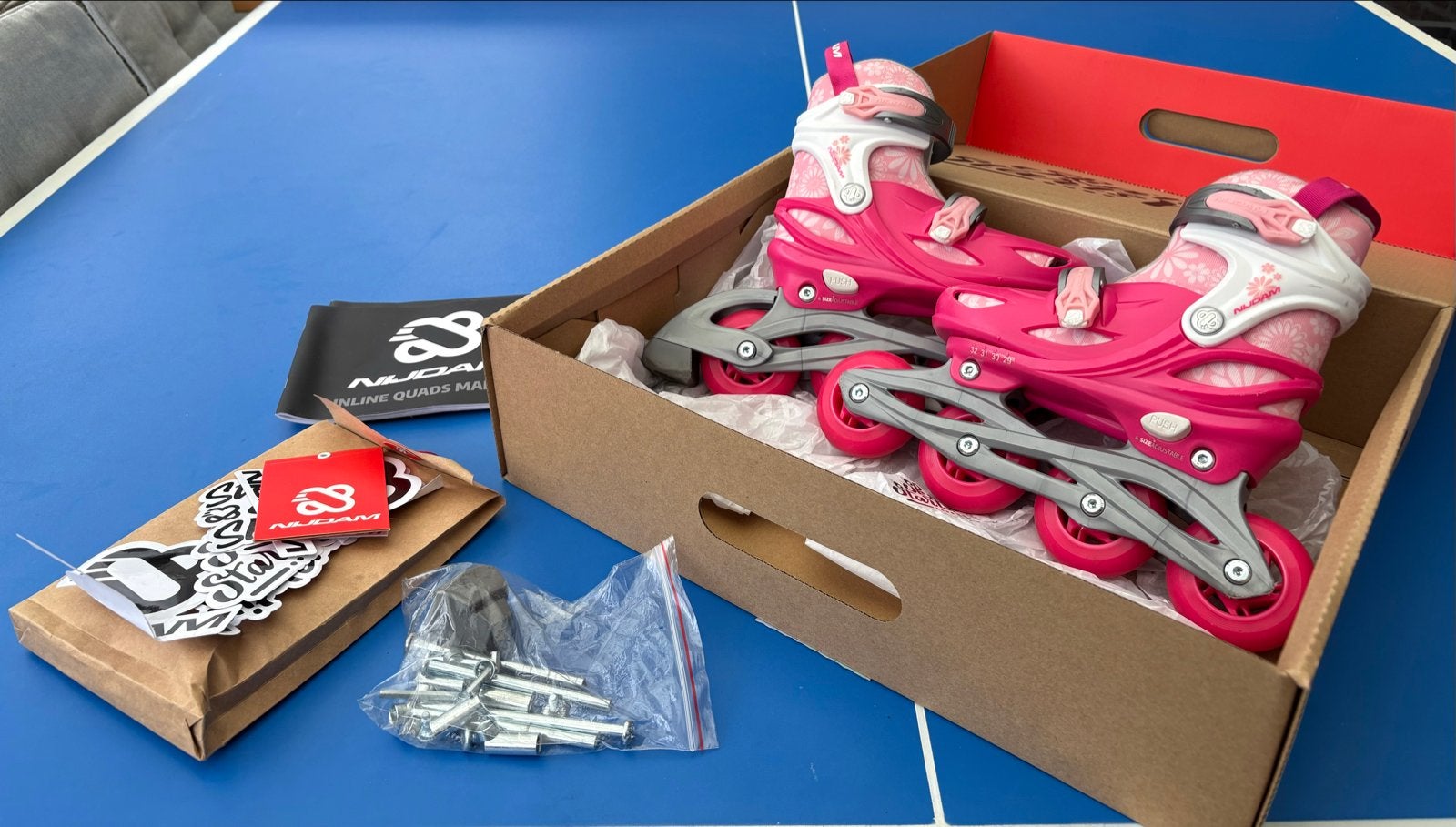 Nijdam 3-in-1 verstelbare inline skates roze (maat 29-32), Ophalen, Zo goed als nieuw, Overige typen, Nijdam