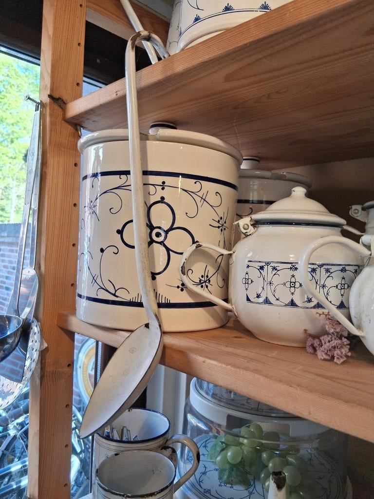 Grote voorraadpot blauw saks, Huis en Inrichting, Keuken | Servies, Ophalen of Verzenden, Nieuw, Aardewerk, Overige stijlen