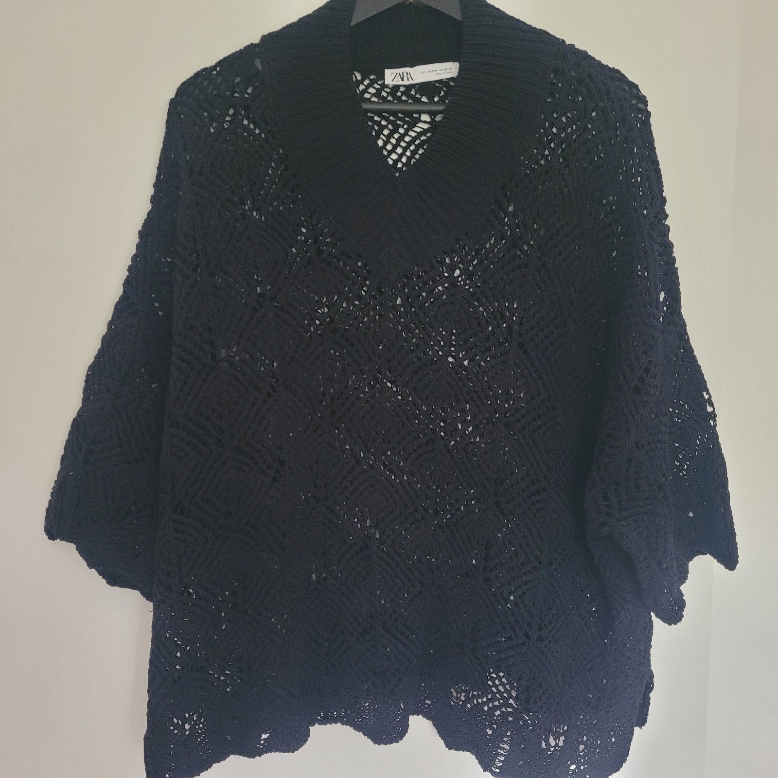 zwart gehaakt truitje s/m, Kleding | Dames, Truien en Vesten, Ophalen of Verzenden, Maat 46/48 (XL) of groter, Zwart