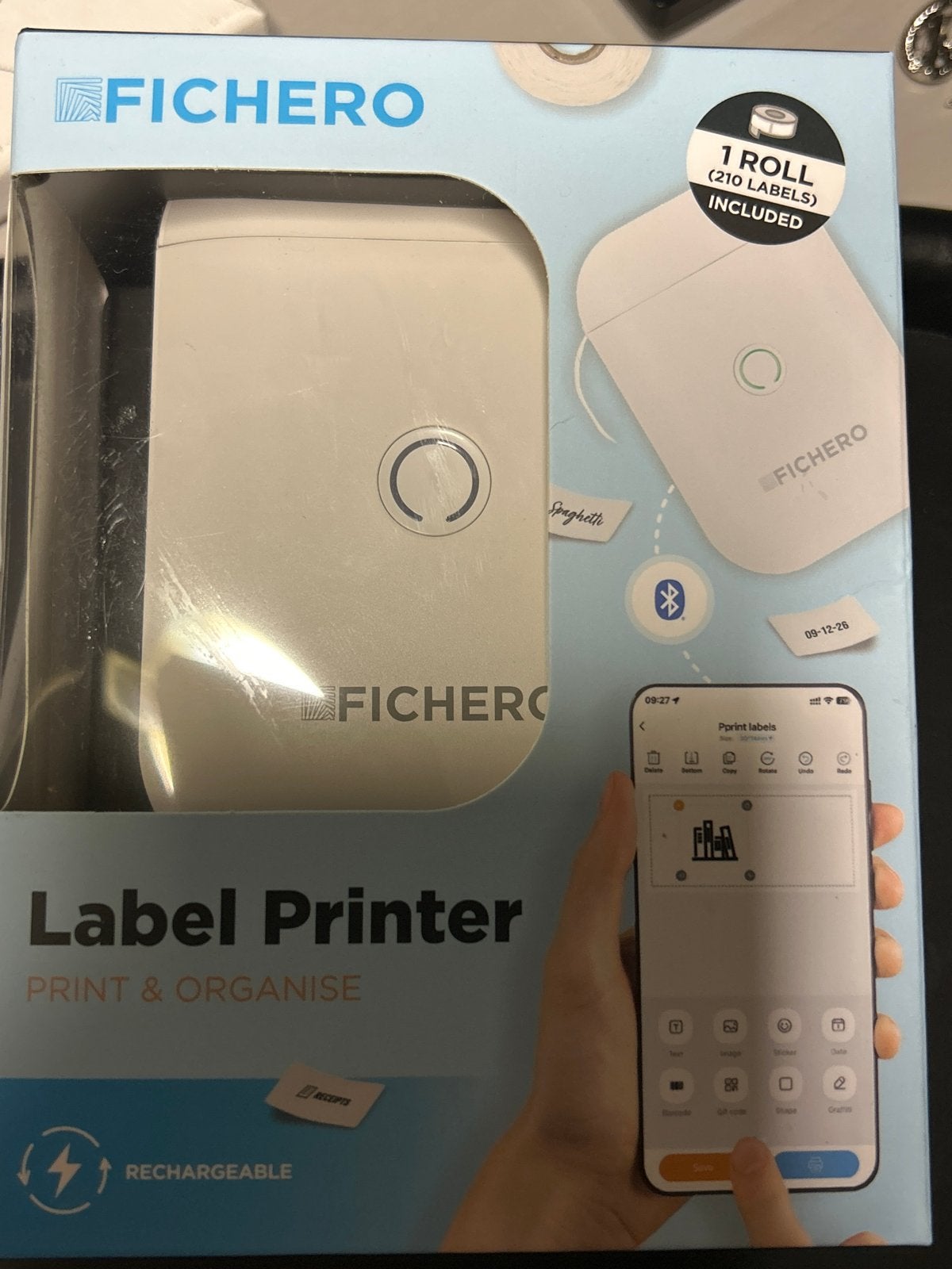 Fichero Label Printer - Draagbare Labelmaker met Bluetooth, Verzenden, Nieuw, Etiket