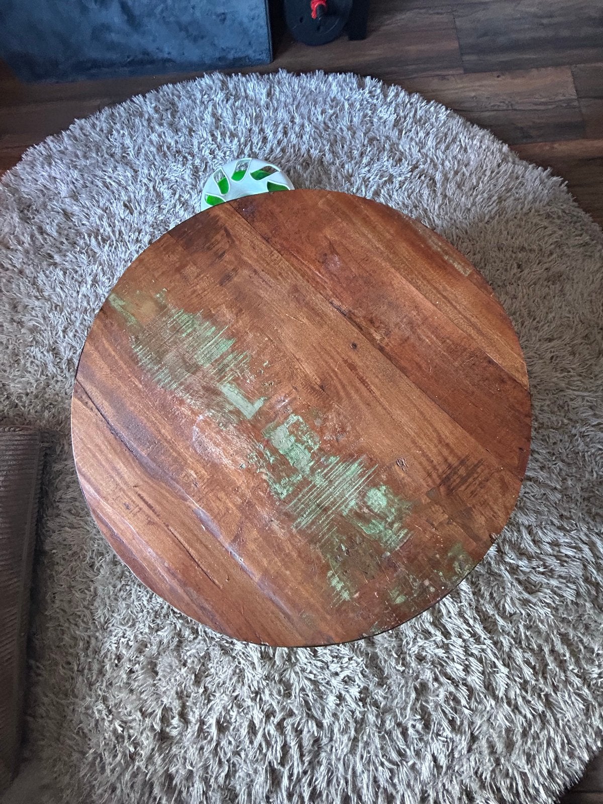 Ronde salontafel mangohout, Ophalen, Gebruikt, Rond, 50 tot 100 cm