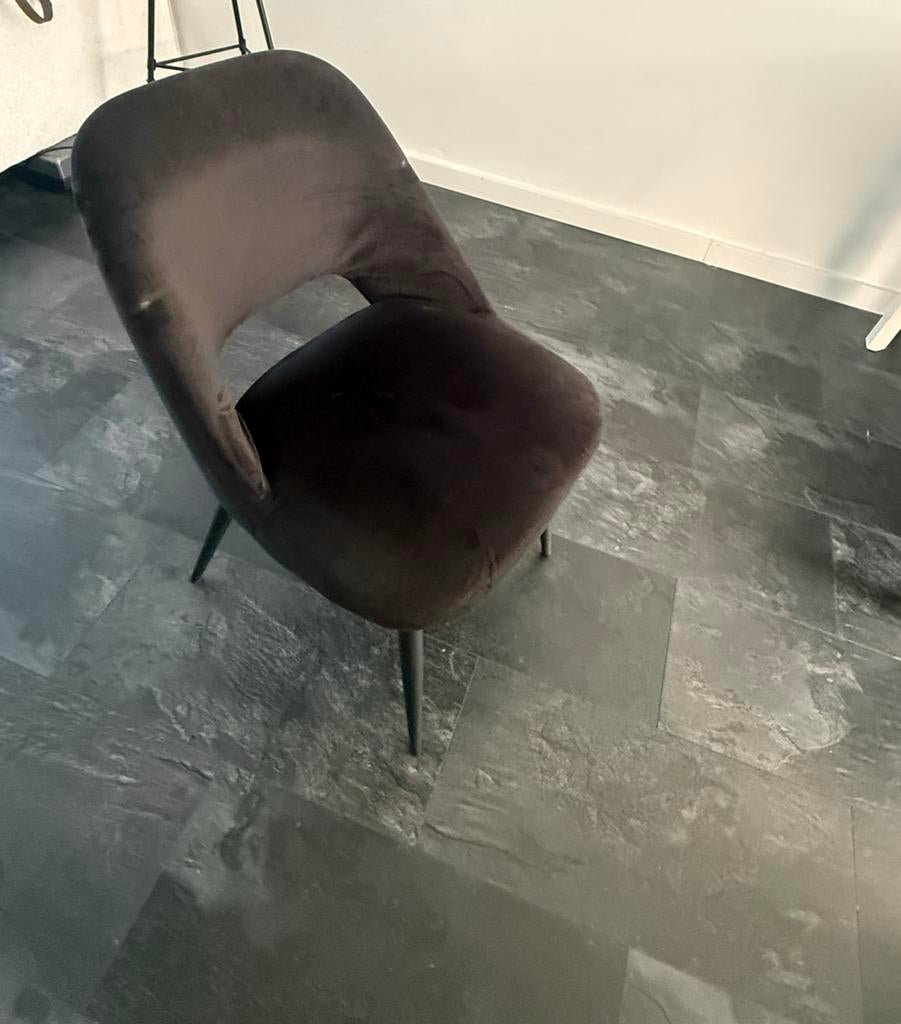6x eetkamer stoelen, Zwart, Ophalen of Verzenden, Zo goed als nieuw, Stof