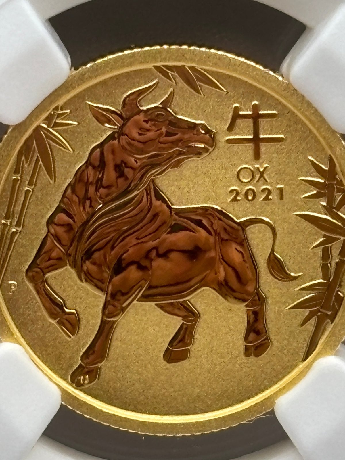 1/4oz goud Lunar year of the Ox 2021 MS70 NGC special label, Postzegels en Munten, Ophalen of Verzenden, Zilver