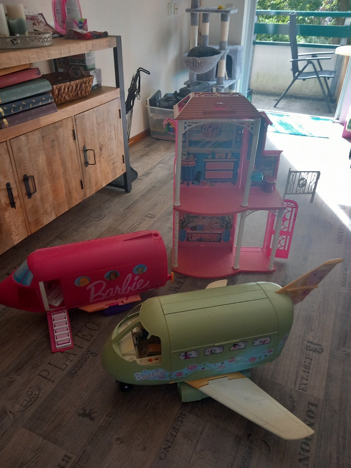 Barbie vliegtuig en huis - onderdelen/verzamelaar, Ophalen, Gebruikt, Barbie