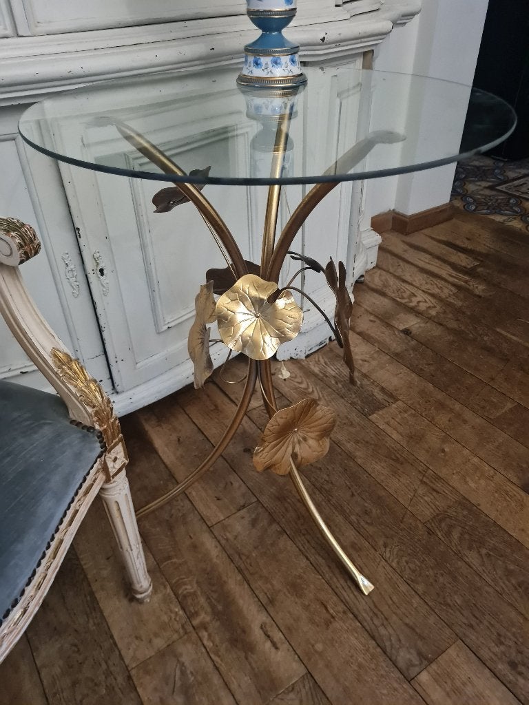 Bijzet tafeltje glas met metaal foto 1 t/m 3, Ophalen, Heikant 21 Kaatsheuvel, Brocante, Belle Vieille Brocante