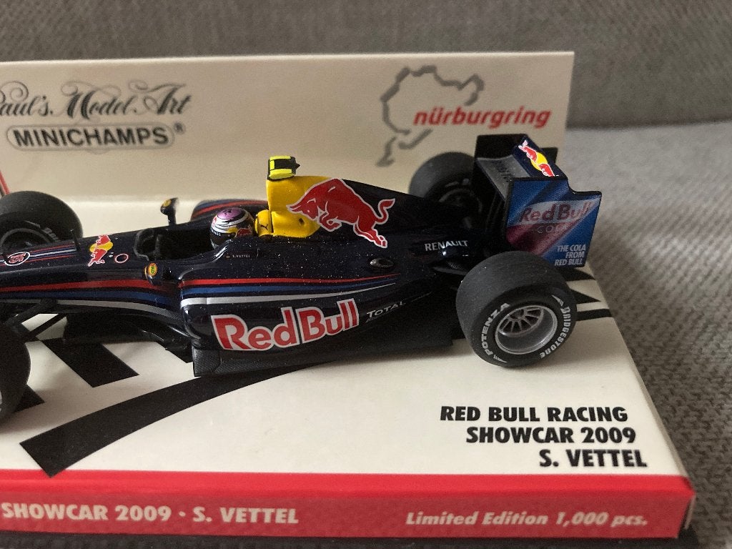 ✅  Sebastian Vettel 1:43 Showcar 2009 Red Bull Racing RB5 F1, Ophalen of Verzenden, Nieuw, Formule 1