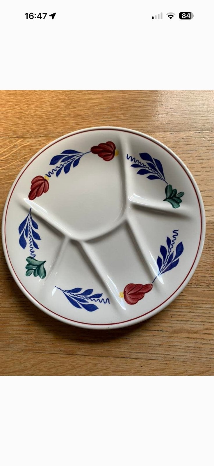 fondue/hapjes borden, boerenbont 5 stuks, Huis en Inrichting, Keuken | Servies, Ophalen of Verzenden, Zo goed als nieuw, Aardewerk