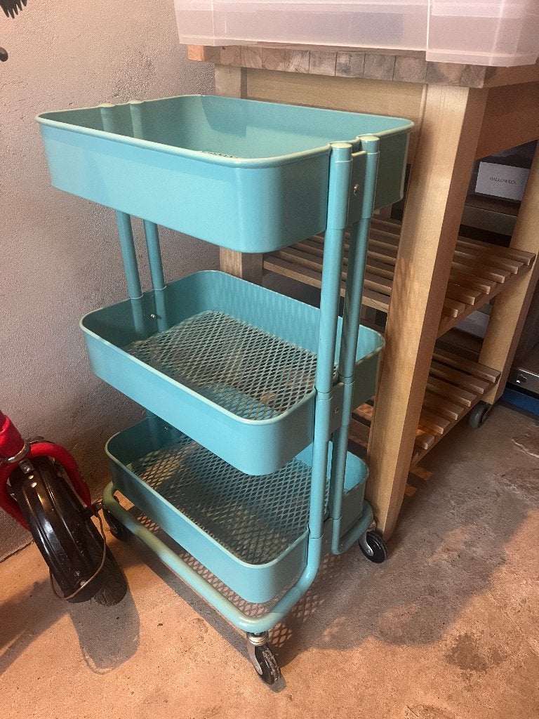 IKEA RÅSKOG Trolley / Keukentrolley – Turquoise (Zgan), Huis en Inrichting, Ophalen, Groen, IKEA, Keukentrolley